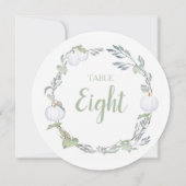 Herfst White Pumpkin Greenery Table Number Kaart (Achterkant)