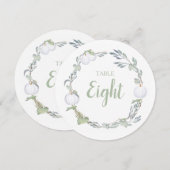 Herfst White Pumpkin Greenery Table Number Kaart (Voorkant / Achterkant)