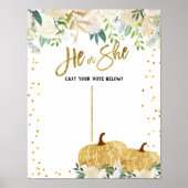 Herfst White Pumpkin openbaar Poster stembriefje (Voorkant)