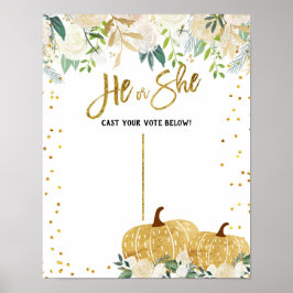 Herfst White Pumpkin openbaar Poster stembriefje