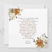 Herfst White Pumpkin Vrijgezellenfeest Bedankkaart (Achterkant)