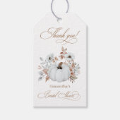 Herfst White Pumpkin Vrijgezellenfeest Cadeaulabel (Voorkant)