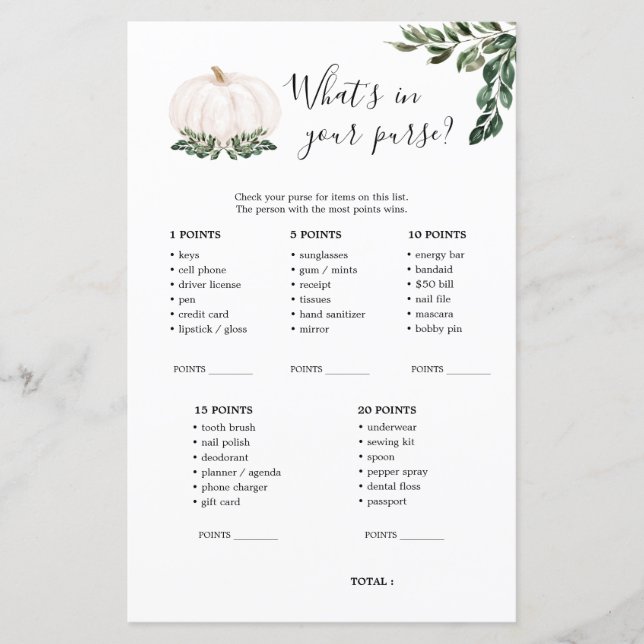 Herfst White Pumpkin Wat zit er in je paardenspel (Voorkant)