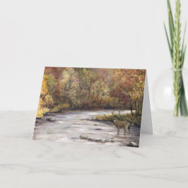 Herfst Whitetail Deer Thanksgiving Wenskaart Feestdagen Kaart