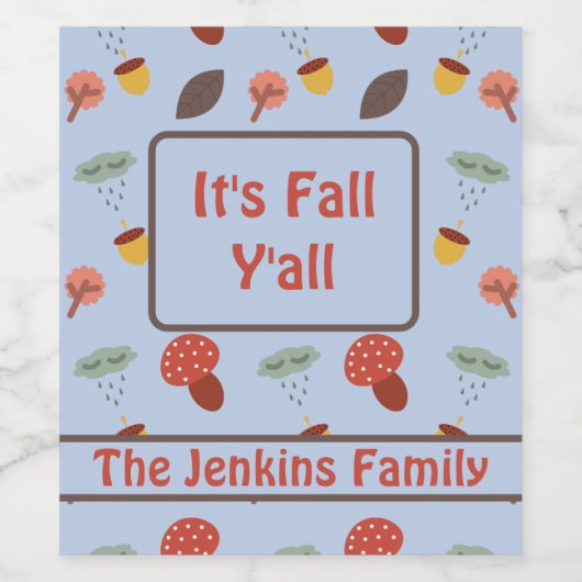 Herfst Wijn Etiket (Enkel label)