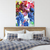 Herfst Wijngaard Blauwe druiven Rode bladeren Foto Canvas Afdruk (Insitu (Slaapkamer))