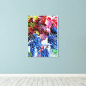 Herfst Wijngaard Blauwe druiven Rode bladeren Foto Canvas Afdruk (Insitu (Houten vloer))