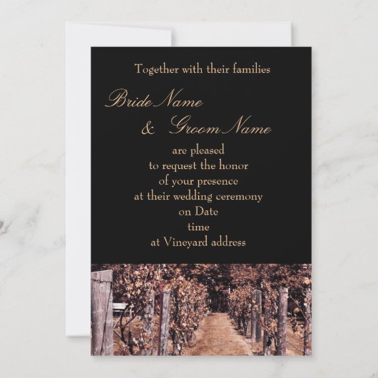 herfst wijngaard met uitzondering van datum save the date (Achterkant)