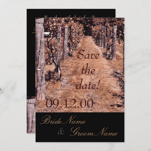 herfst wijngaard met uitzondering van datum save the date (Voorkant / Achterkant)