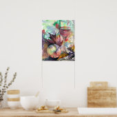 Herfst Wijnglas, stilstaande levensduur 16 x 20 Poster (Keuken)