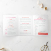 Herfst wijnstok koraal rode salie groene waterverf drieluik uitnodiging (Binnen)