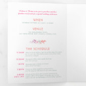 Herfst wijnstok koraal rode salie groene waterverf drieluik uitnodiging (Binnenzijde eerst)