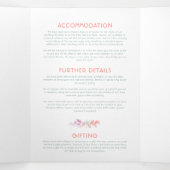 Herfst wijnstok koraal rode salie groene waterverf drieluik uitnodiging (Binnenkant midden)