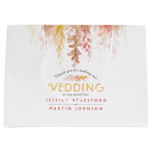 Herfst wijnstokken bruin rood geel dank u groot cadeauzakje (Voorkant)