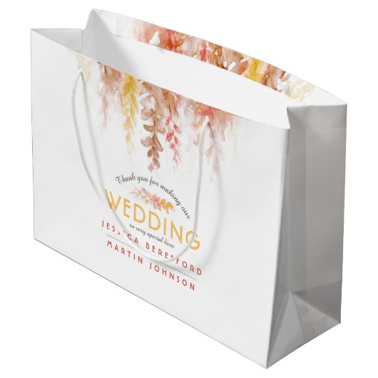 Herfst wijnstokken bruin rood geel dank u groot cadeauzakje (Achterkant Gekanteld)