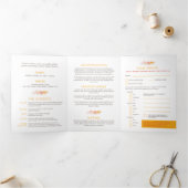 Herfst wijnstokken oranje waterverf bruiloft all-i drieluik uitnodiging (Binnen)