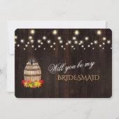 Herfst wijnvat Wil je mijn bruidsmeisje zijn Kaart (Voorkant)