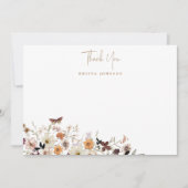 Herfst Wild Flowers Baby shower Flat Bedankkaart (Voorkant)