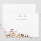 Herfst Wild Flowers Baby shower Flat Bedankkaart (Voorkant / Achterkant)