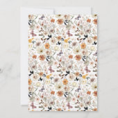 Herfst Wild Flowers Boho Baby shower Kaart (Achterkant)