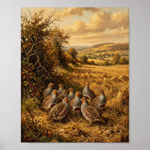 Herfst wild vogel heuvelland II Poster