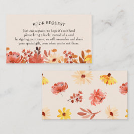 Herfst Wildbloem Boekaanvraag/Boek voor Baby Visitekaartje