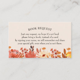 Herfst Wildbloem Boekaanvraag/Boek voor Baby Visitekaartje