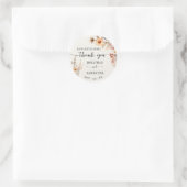 Herfst Wildbloemen Boho Bruiloft Een Lief Dank U Ronde Sticker (Tas)