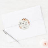 Herfst Wildbloemen Boho Bruiloft Een Lief Dank U Ronde Sticker (Envelop)