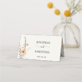 Herfst Wildbloemen Boho Bruiloft Gast Naam Gevouwe Plaatskaartje (Achterkant)