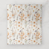 Herfst Wildbloemen Boho Bruiloft Gast Naam Gevouwe Plaatskaartje (Binnenkant ongevouwen)