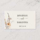 Herfst Wildbloemen Boho Bruiloft Gast Naam Plaatskaartje (Achterkant)