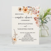 Herfst Wildbloemen Boho Koppels Bruiloft Douche Kaart (Staand voorkant)