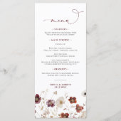 Herfst Wildbloemen Bruiloft Menu (Voorkant)
