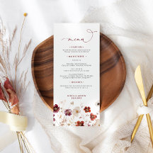 Herfst Wildbloemen Bruiloft Menu