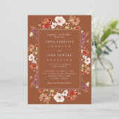 Herfst Wildbloemen Bruin Herfst Foto Modern Bruilo Kaart (Staand voorkant)