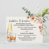 Herfst Wildbloemen Bubbels & Bourbon Couples Douch Kaart (Staand voorkant)