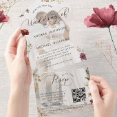 Herfst Wildbloemen Chique Foto QR Code Herfst Brui All In One Uitnodiging