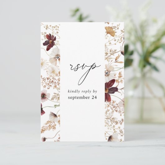 Herfst Wildbloemen Floral w Meal RSVP (Staand voorkant)