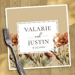 Herfst Wildbloemen Floral Wedding Napkins Servet