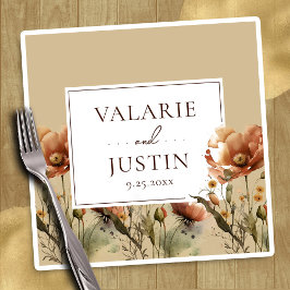Herfst Wildbloemen Floral Wedding Napkins Servet