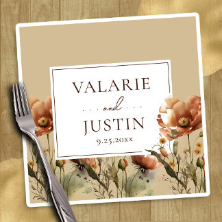 Herfst Wildbloemen Floral Wedding Napkins Servet