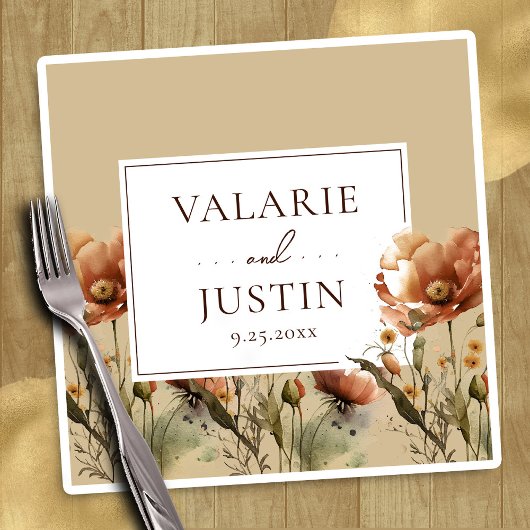 Herfst Wildbloemen Floral Wedding Napkins Servet