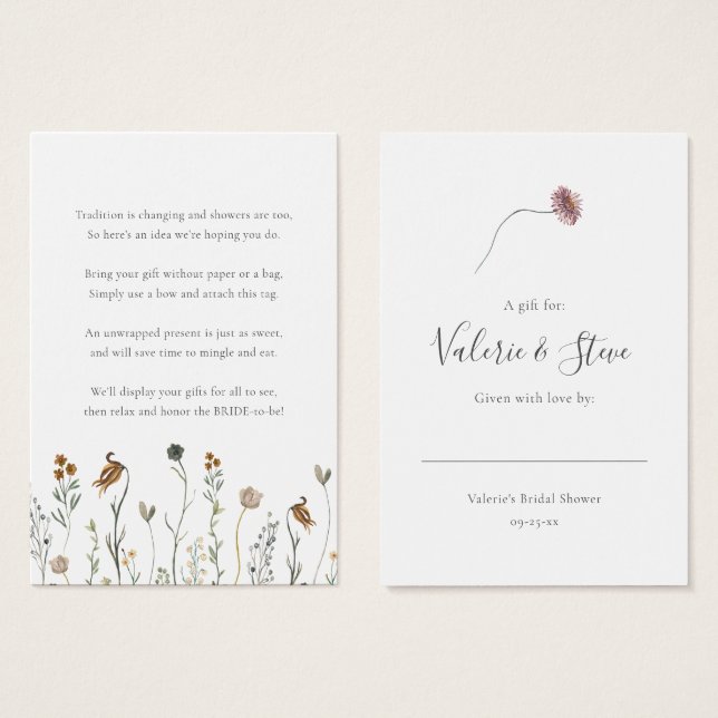 Herfst Wildbloemen Geen label met cadeaubon voor o Visitekaartje (Voorkant /achterkant)