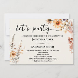Herfst Wildbloemen Laten we feesten Verloving brui Kaart