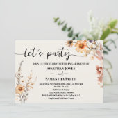 Herfst Wildbloemen Laten we feesten Verloving brui Kaart (Staand voorkant)