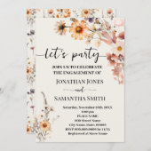 Herfst Wildbloemen Lets Party Boho Verloving Kaart (Voorkant / Achterkant)