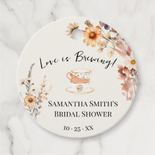 Herfst Wildbloemen Liefde is het Brouwen van Thee Bedankjes Labels