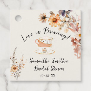 Herfst Wildbloemen Liefde is het Brouwen van Thee Bedankjes Labels