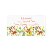 Herfst Wildbloemen Oranje Snapdragons Foxtail Etiket (Voorkant)